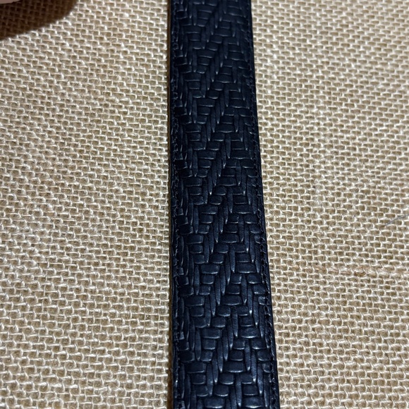 Mezlan Men's Leather Dress Belt Black Made in Spain Sz 40 2-Tone Buckle 1¼" Wide - Picture 12 of 13